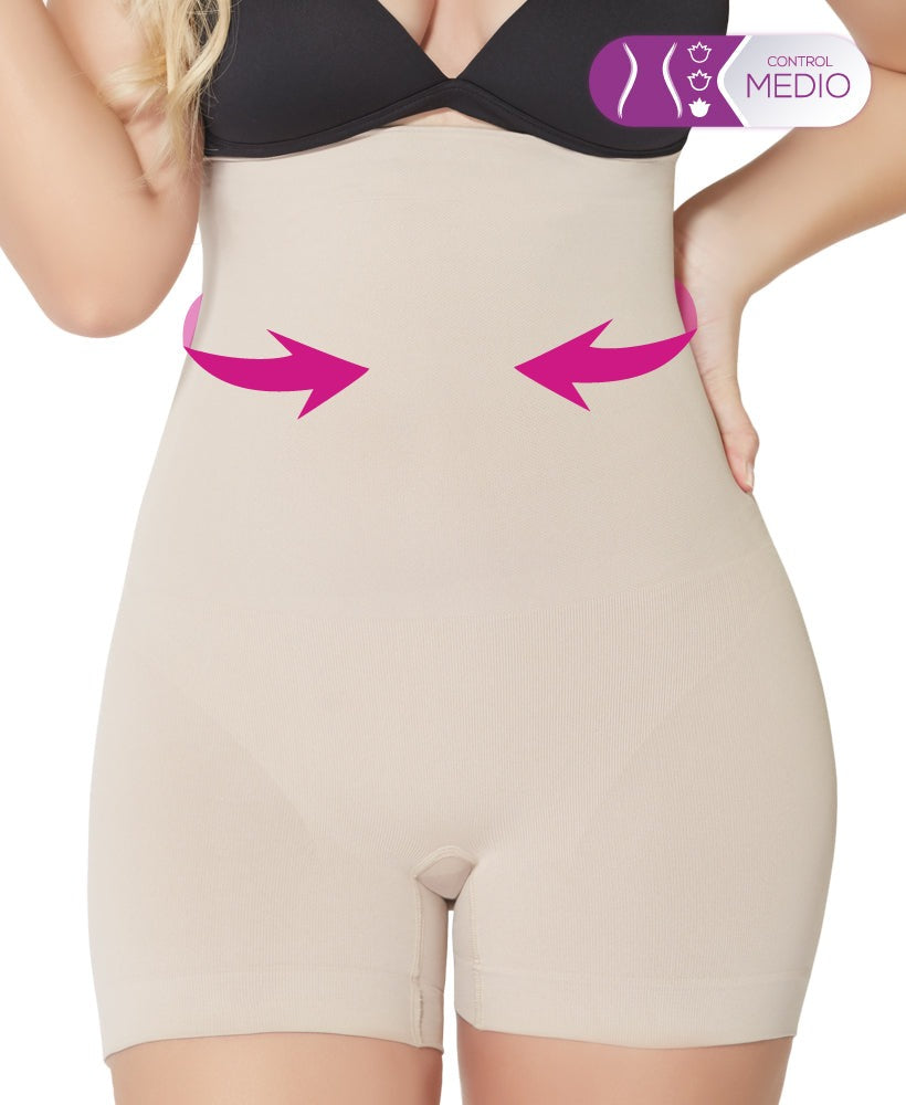 Strapless Seamless High Waisted Shorts With Butt Lift Shapewear Compression