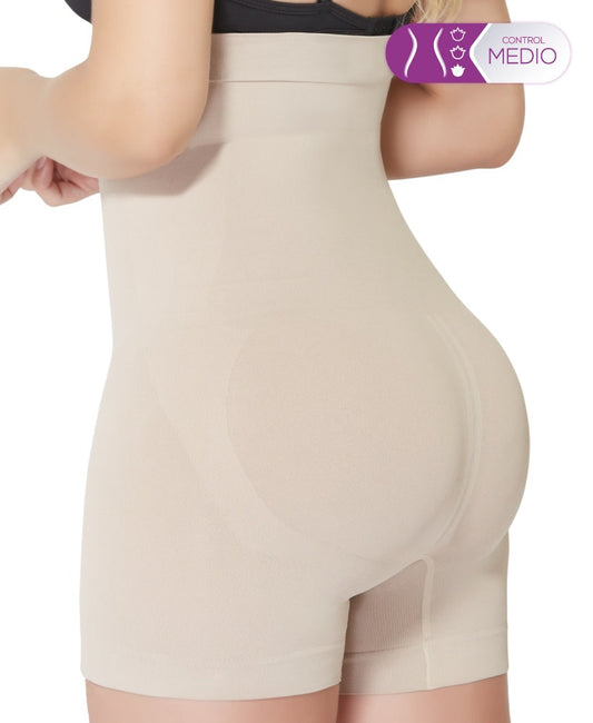 Strapless Seamless High Waisted Shorts With Butt Lift Shapewear Compression