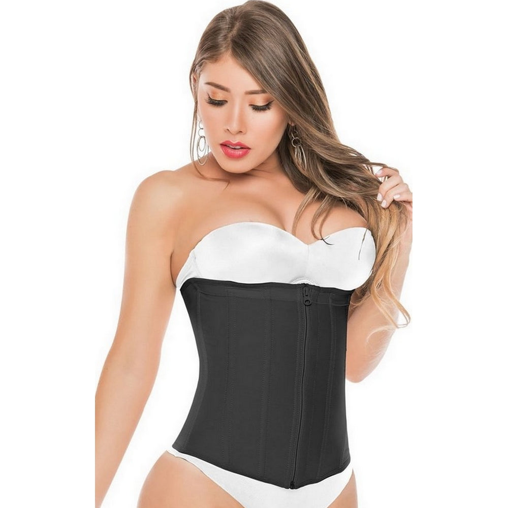 Faja-Salome-0315-1-Lady's-Waist-Trainer-with-Zipper-Black