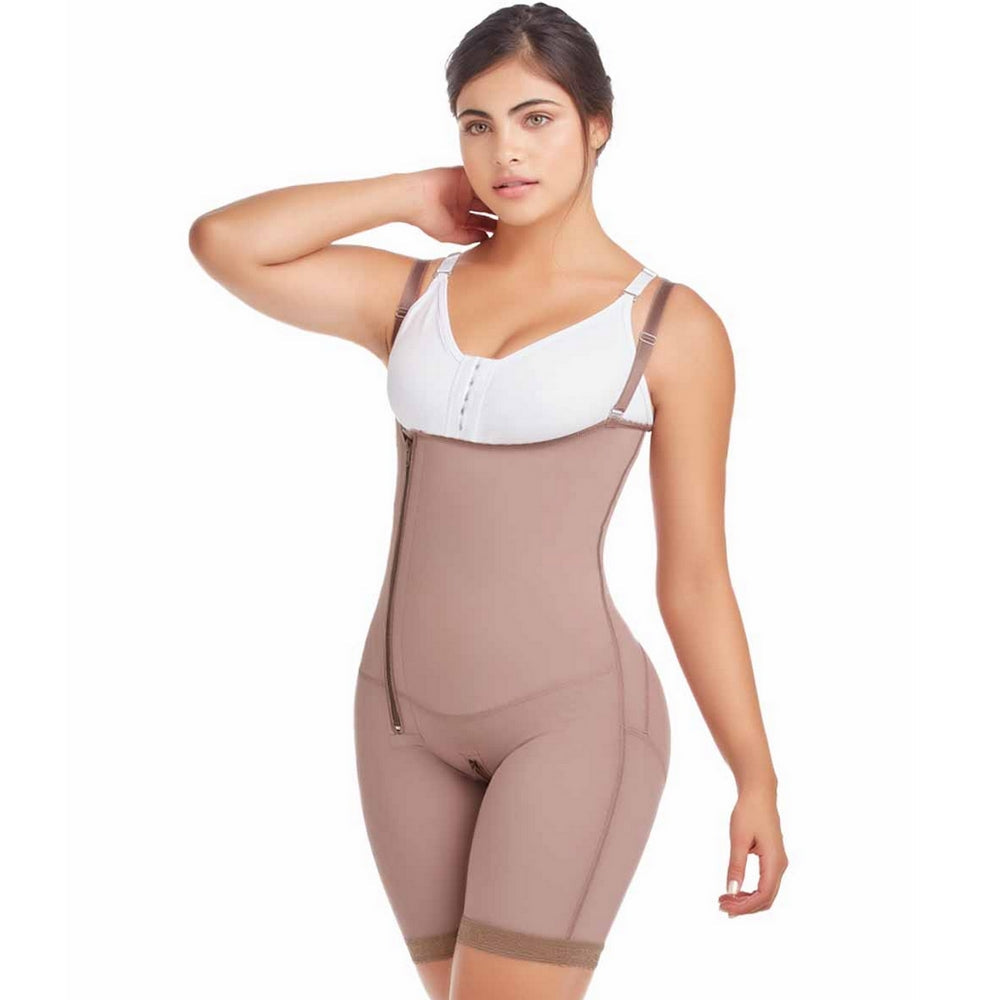 Delie by Faja diseños DPrada Faja Colombiana 09042 Post-Surgery High Compression Short Cafe'