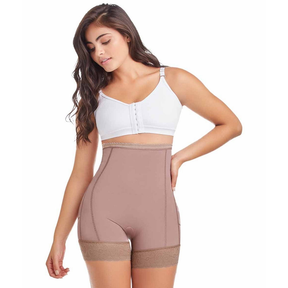 Delie Fajas Diseños de Prada 09197 cocoa Colombiana Short Girdle Panty With Buttocks Enhancement