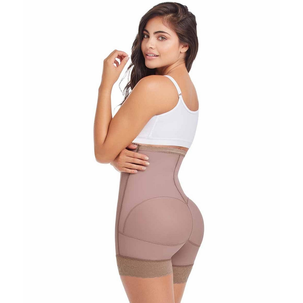 Delie Fajas Diseños de Prada 11197 cocoa Colombiana Short Girdle Panty With Buttocks Enhancement