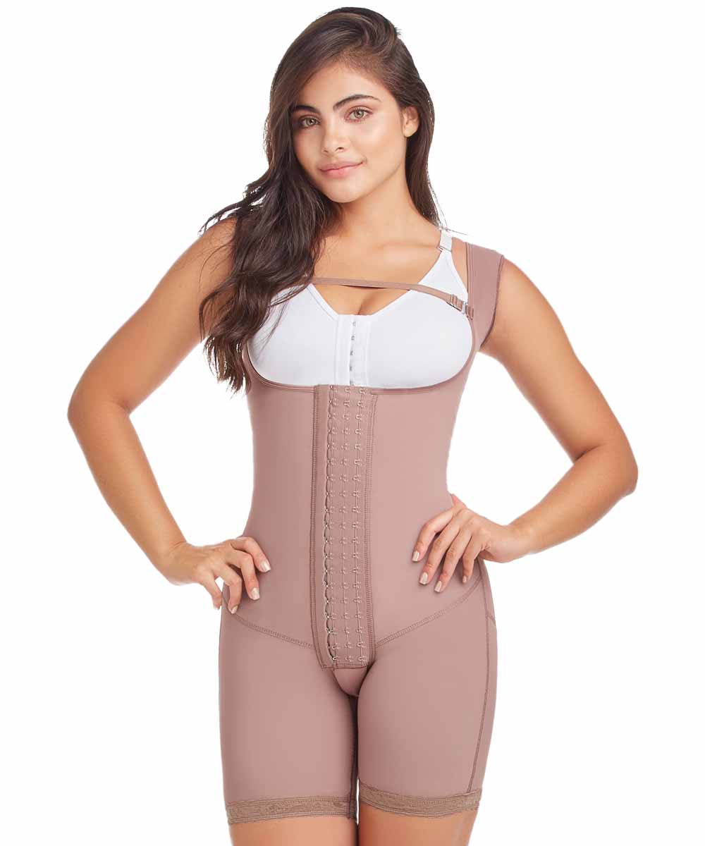 Delie by Fajas Diseños DPrada Faja Colombiana 09185 Body Garment 3 Level Hooks and Bra-less