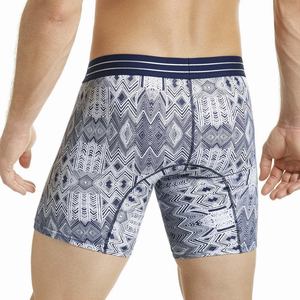 HAWAIR Original Underware Men's Sleek Boxer Brief Middle Leg 41855 blue