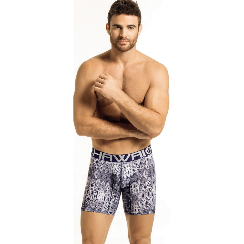 HAWAIR Original Underware Men's Sleek Boxer Brief Middle Leg 41855 Blue