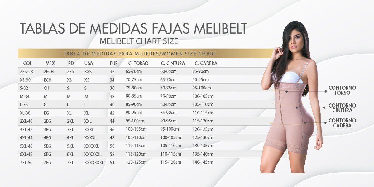 fajas colombianas melibelt size chart