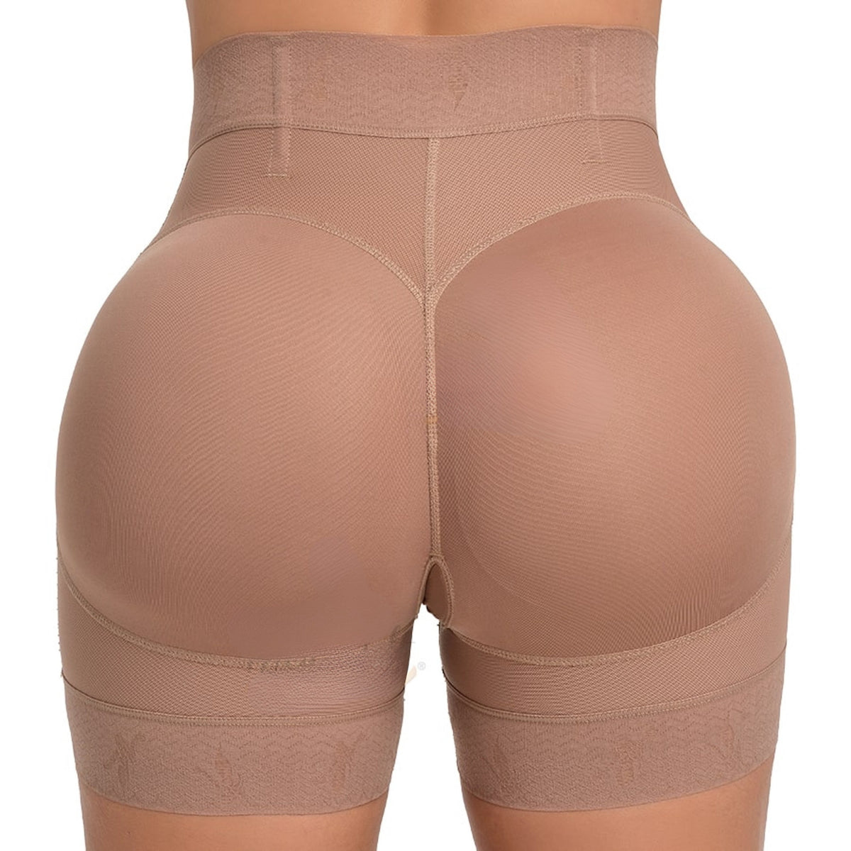 Melibelt 5035 HELENA high-waist body short in Cafe - back view showing butt lift