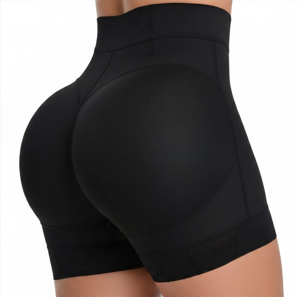 Melibelt 5035 HELENA high-waist body short in Black - back view with natural butt lift