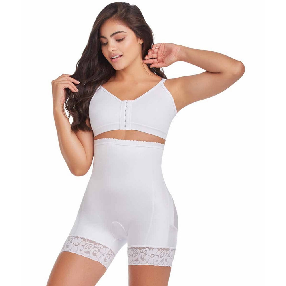 Delie Fajas Diseños de Prada 11197 white Colombiana Short Girdle Panty With Buttocks Enhancement