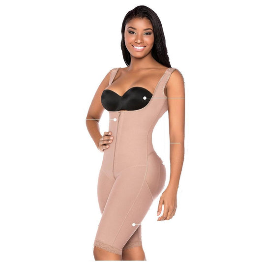 Faja-Colombiana-Melibelt-3011-Full Body-Shaper-post-surgical-thick-straps-Coffe