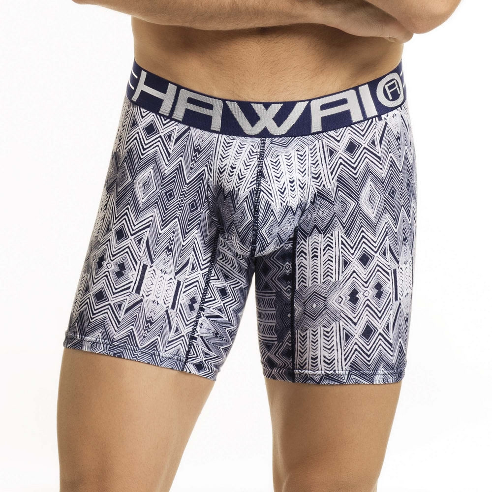HAWAIR Original Underware Men's Sleek Boxer Brief Middle Leg 41855 blue