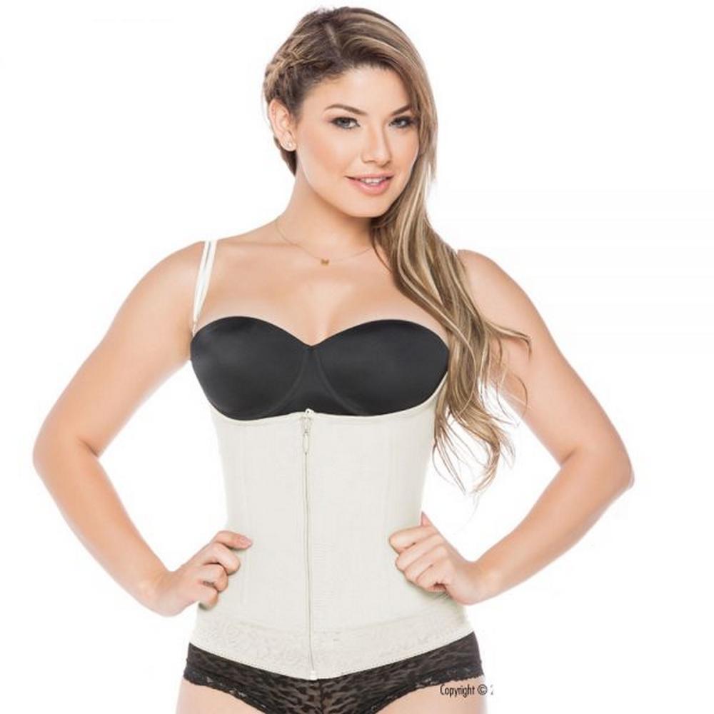 Faja-Colombiana-Melibelt-5021-High-Compression-Vest-Thin-Straps-with-double-abdominal-reinforstment-Beige