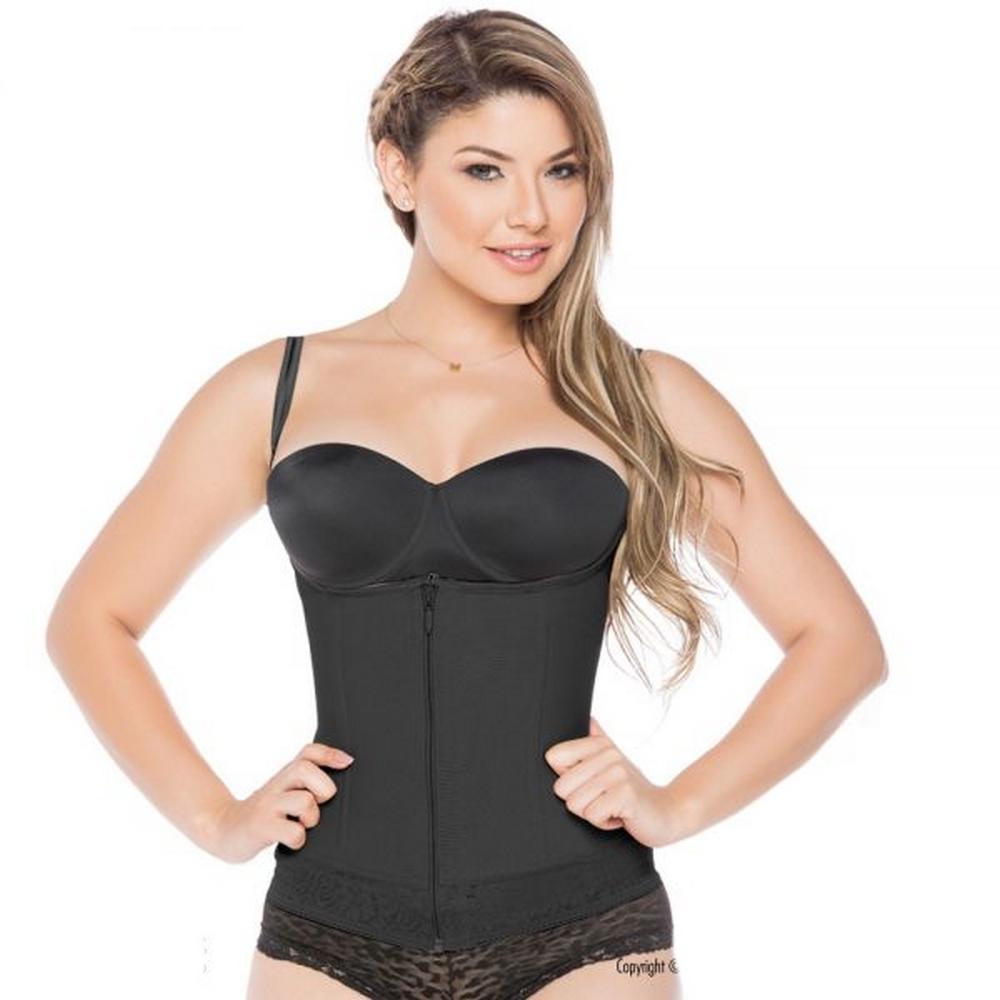 Faja-Colombiana-Melibelt-5021-High-Compression-Vest-Thin-Straps-with-double-abdominal-reinforstment-Black
